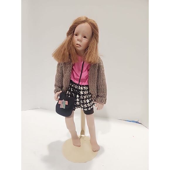 Sandi Mcaslan rare limited edition artisan doll Hair Handbag 18/100 With Stand